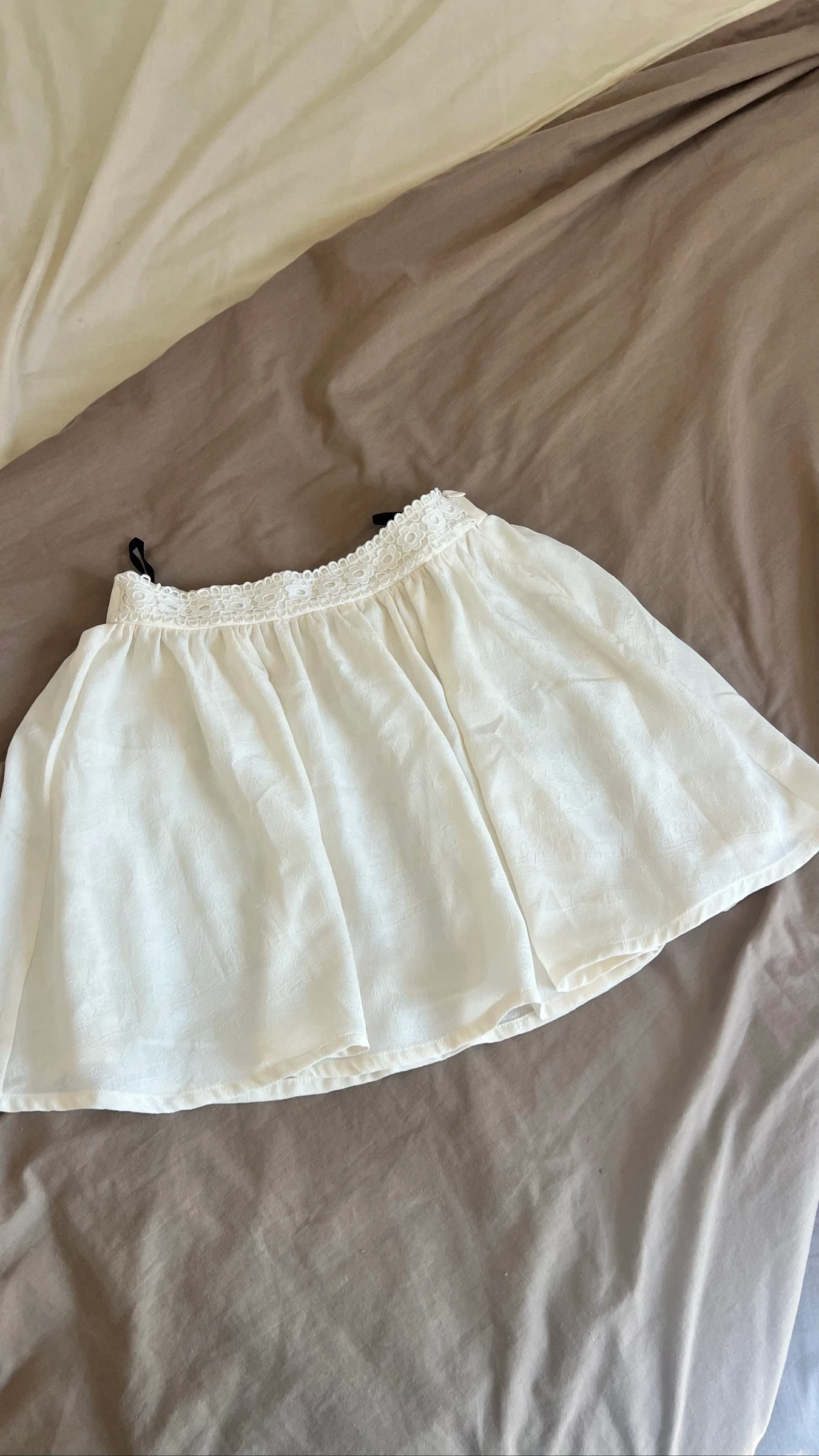 White Lace Waist Mini Skirt – photo 6